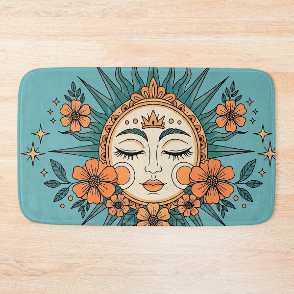 Item preview, Ornamental Boho Sun with Floral Elements – Vibrant Botanical Tattoo Art designed and sold by  Ojo de Lilith.