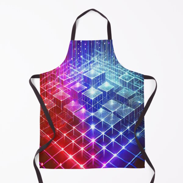 Item preview, Futuristic Neon Cubes Grid with Glowing Lights designed and sold by Chamasi.