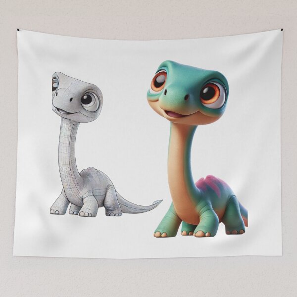 Item preview, Cute Brachiosaurus Dinosaur Duo designed and sold by Sillytoe.