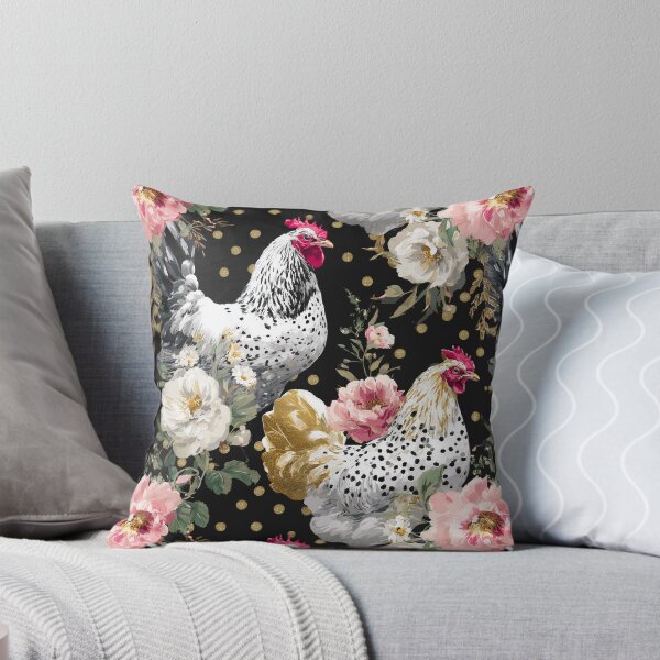 Item preview, Elegant Farmhouse Chickens with Florals designed and sold by joannejgg.