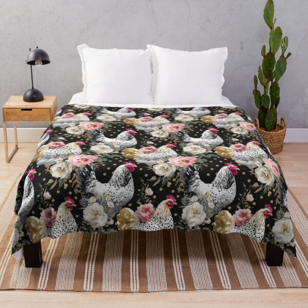 Item preview, Elegant Farmhouse Chickens with Florals designed and sold by joannejgg.