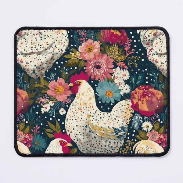 Item preview, Whimsical Farmhouse Chickens with Wildflower Polka Dots designed and sold by joannejgg.