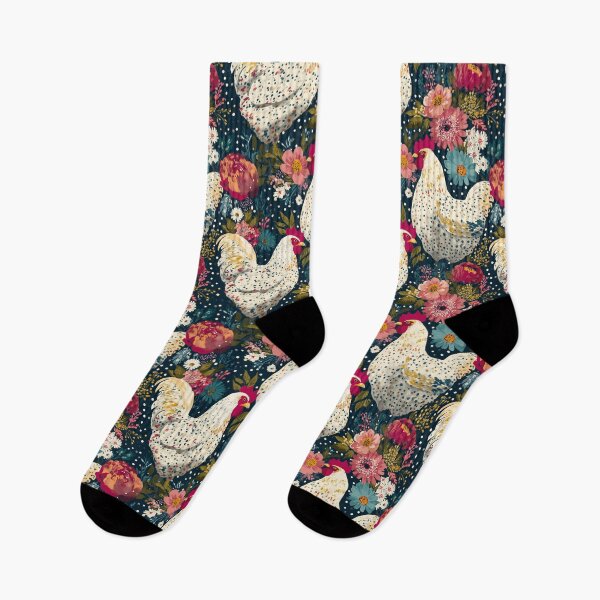 Item preview, Whimsical Farmhouse Chickens with Wildflower Polka Dots designed and sold by joannejgg.