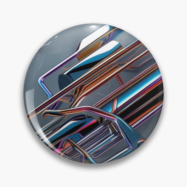 Item preview, Chrome Abstract Line Art – Futuristic Multicolor Geometry designed and sold by Harmonic_Layers.