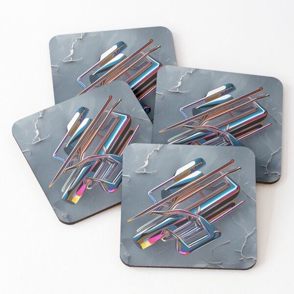 Item preview, Chrome Abstract Line Art – Futuristic Multicolor Geometry designed and sold by Harmonic_Layers.