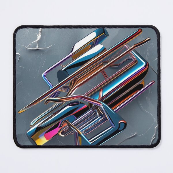 Item preview, Chrome Abstract Line Art – Futuristic Multicolor Geometry designed and sold by Harmonic_Layers.