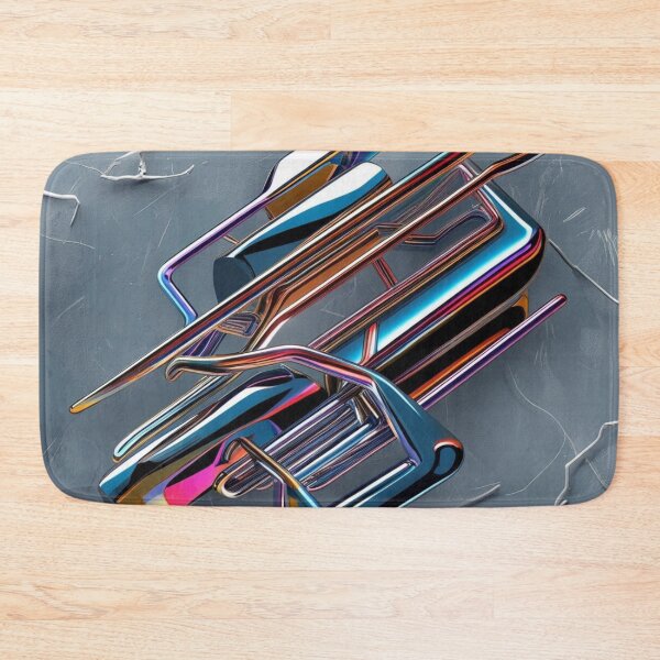 Item preview, Chrome Abstract Line Art – Futuristic Multicolor Geometry designed and sold by Harmonic_Layers.