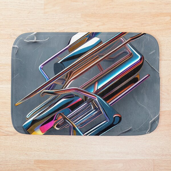 Item preview, Chrome Abstract Line Art – Futuristic Multicolor Geometry designed and sold by Harmonic_Layers.