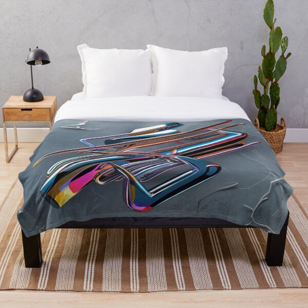 Item preview, Chrome Abstract Line Art – Futuristic Multicolor Geometry designed and sold by Harmonic_Layers.