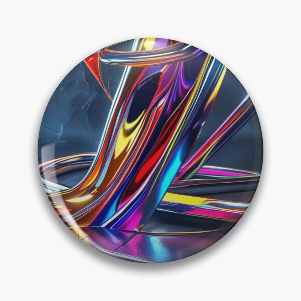 Item preview, Fluid Chrome Abstract – Multicolor Futuristic Sculpture designed and sold by Harmonic_Layers.