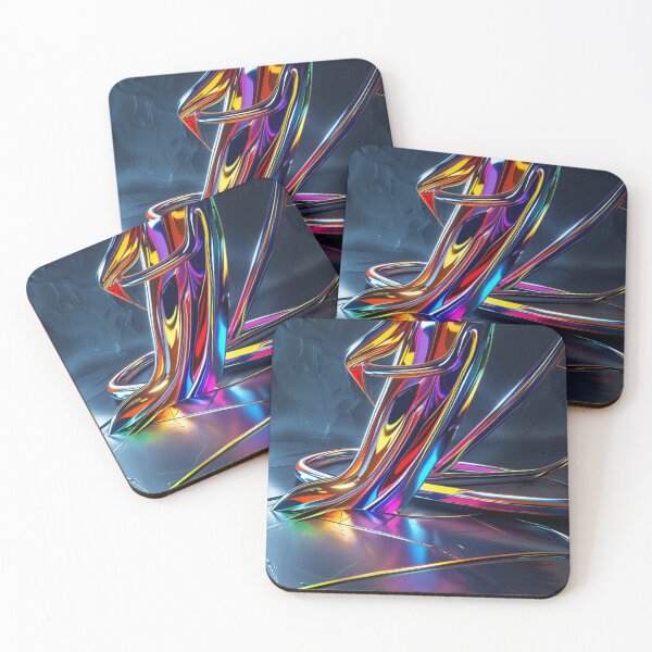 Item preview, Fluid Chrome Abstract – Multicolor Futuristic Sculpture designed and sold by Harmonic_Layers.