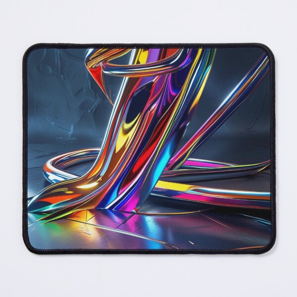 Item preview, Fluid Chrome Abstract – Multicolor Futuristic Sculpture designed and sold by Harmonic_Layers.