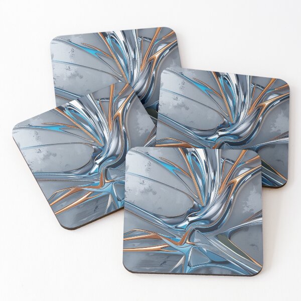 Item preview, Futuristic Chrome Flow – Abstract Metallic Geometry designed and sold by Harmonic_Layers.