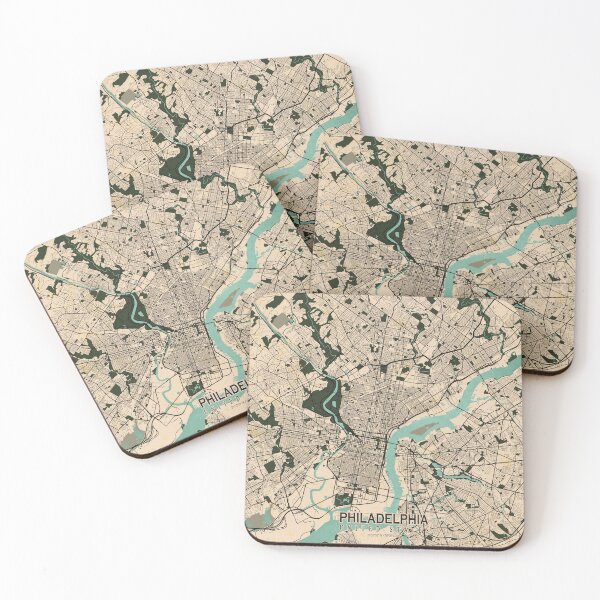 Item preview, Philadelphia City Map of Pennsylvania, USA - Vintage designed and sold by deMAP.
