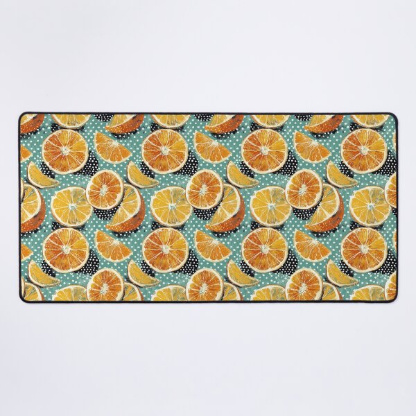 Item preview, Rustic Oranges on Teal with White Polka Dots designed and sold by joannejgg.