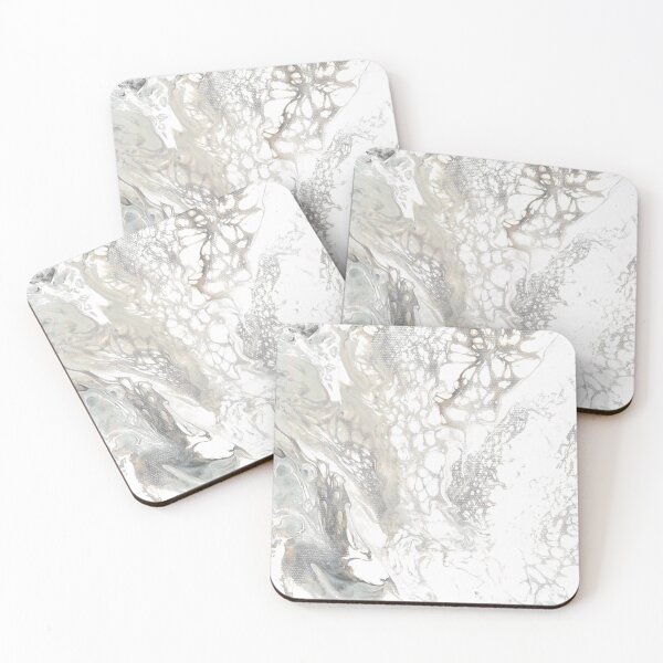 Item preview, Signature Silver & White Marbled Moonscape Fluid Art Print - Marbled Moon Acrylic Pour Painting  designed and sold by marbledmoonart.