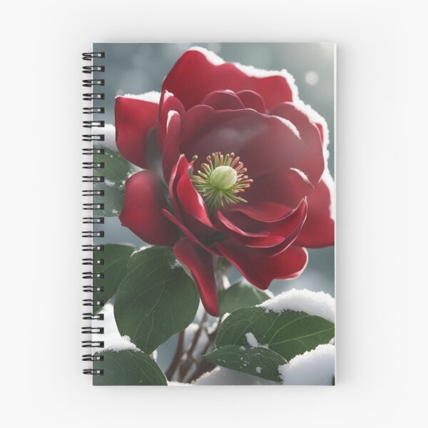 Item preview, Red Winter Rose Blooming in Snow Artwork designed and sold by Uniquely Yours.