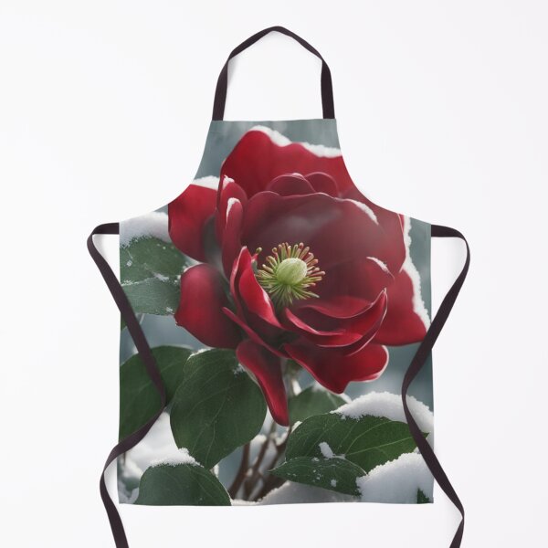 Item preview, Red Winter Rose Blooming in Snow Artwork designed and sold by Uniquely Yours.