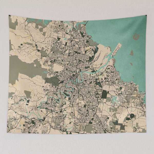 Item preview, Brisbane City Map of Queensland, Australia - Vintage designed and sold by deMAP.