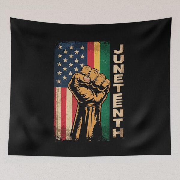 Item preview, Juneteenth Black Power Fist Pan African Pride American Flag designed and sold by ConceptualVibes.