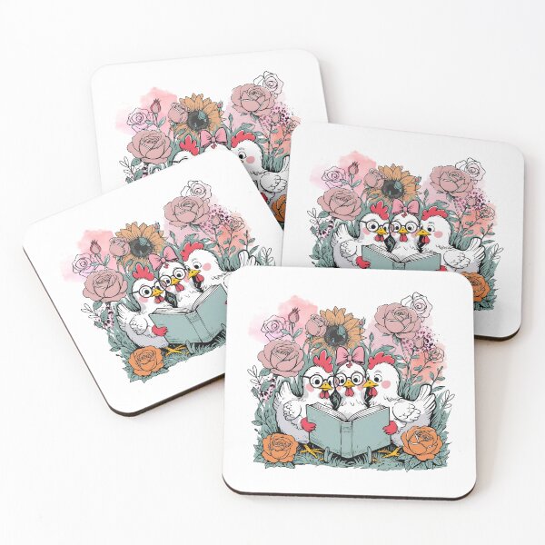 Item preview, Cute Chickens Funny Reading – Pink Fall Cozy Autumn Farmhouse, Cute Cottagecore Chicken Design designed and sold by BeaverFriends.