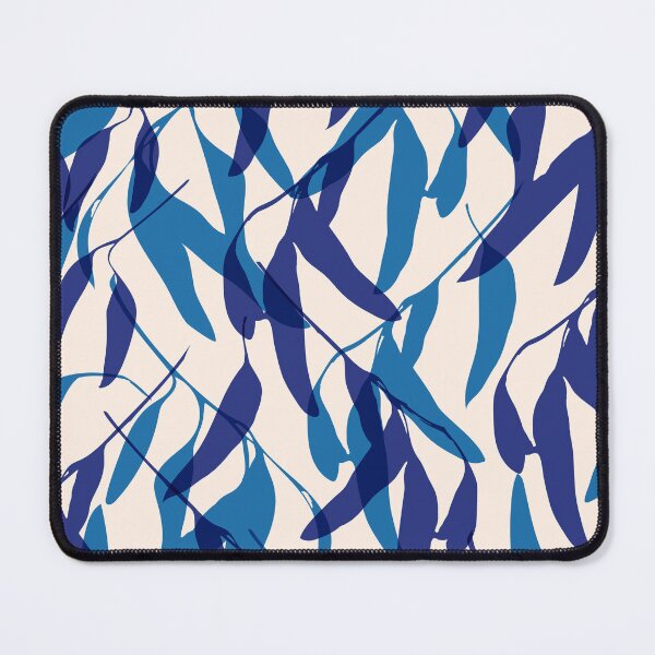 Item preview, Gum leaves foliage pattern in blue designed and sold by SaryandSaff.
