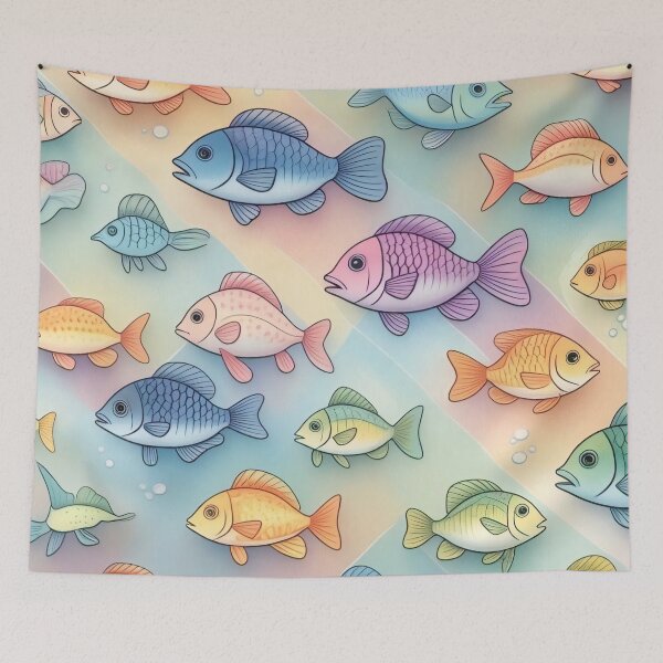 Item preview, Stylized Fish Motif Repeating Wallpaper Patterns designed and sold by Digital-Davinci.