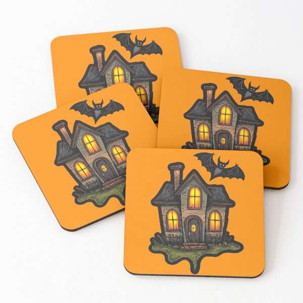 Item preview, Cute Halloween Haunted House with Bat Sticker designed and sold by ArgentoArt.