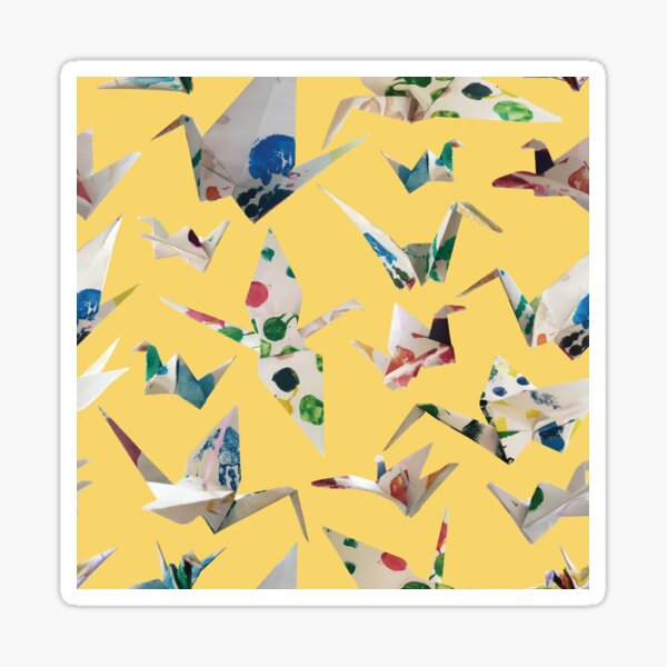 Paper Cranes Lemon Sticker