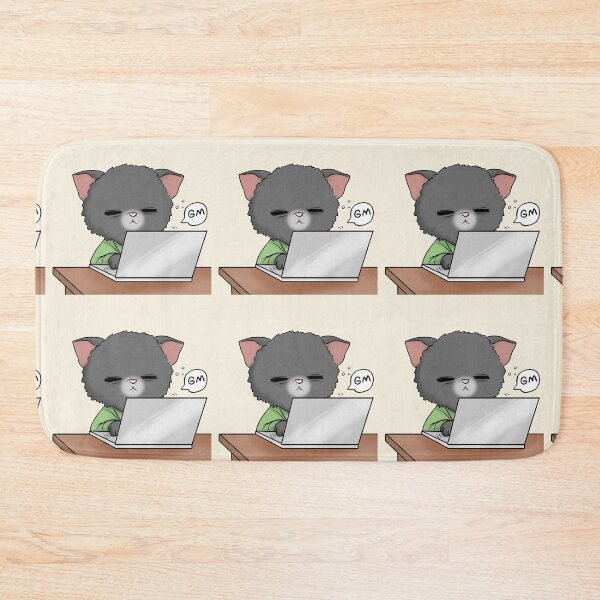Item preview, Fuzzy Sleepy Cat Starting Work in the Morning Cute and Funny Animal Art designed and sold by Amy Caves.