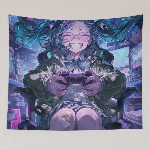 Item preview,  Yugiri Zombieland Saga Anime Girl Waifu Retro Neon Gaming Class designed and sold by CarlosBender.