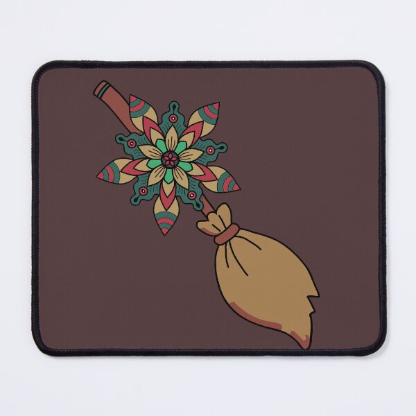 Item preview, Witch Broom with Mandala Floral Design – Magical Halloween designed and sold by thanratdesign.