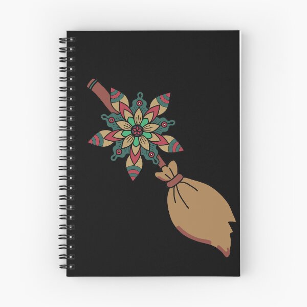 Item preview, Witch Broom with Mandala Floral Design – Magical Halloween designed and sold by thanratdesign.