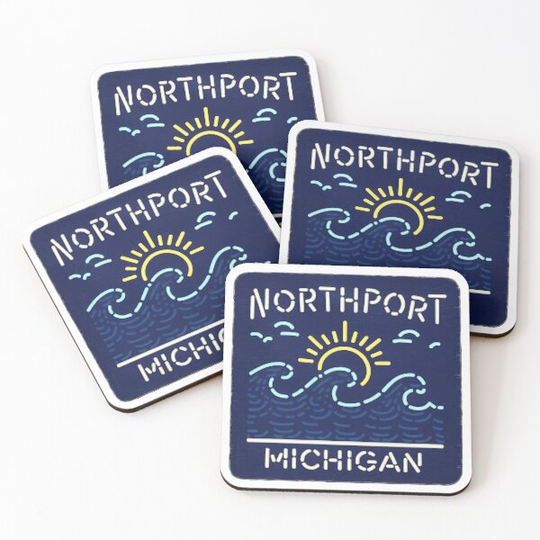 Item preview, Northport Michigan Neon Decal designed and sold by TheOldMittenIllustrated.