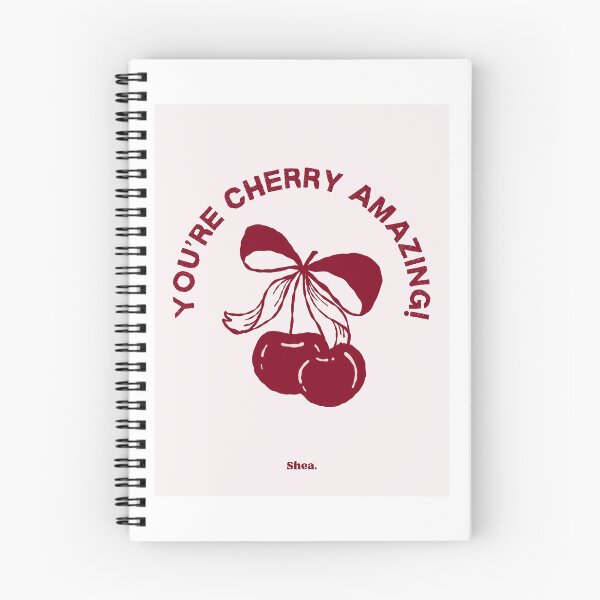 Artikelvorschau, You're Cherry Amazing Notizbuch – Süßes rosa Tagebuch mit roten Kirschen und Schleife entworfen und verkauft von SheaByKiernan.