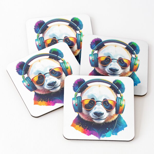 Item preview, Colorful Panda with Headphones and Glasses designed and sold by takeng07.