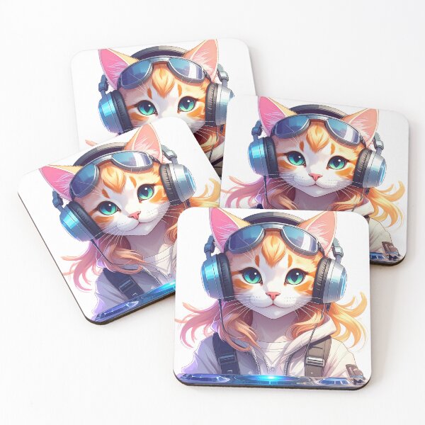 Item preview, DJ Cat with Headphones and Turntable designed and sold by takeng07.
