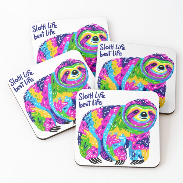 Item preview, Colorful Sloth “Sloth Life Best Life” Sticker designed and sold by BubbleDream Art .