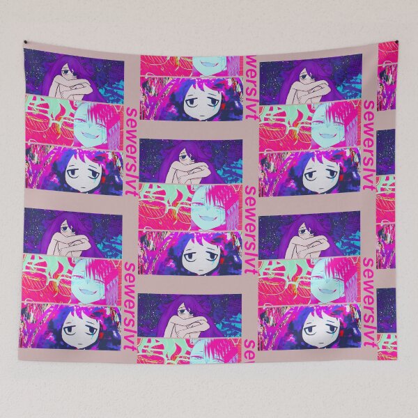 Item preview, SEWERSLVT Glitch Art Anime Collage | Dark Electronic Aesthetic Fan Design designed and sold by indieInvasion.