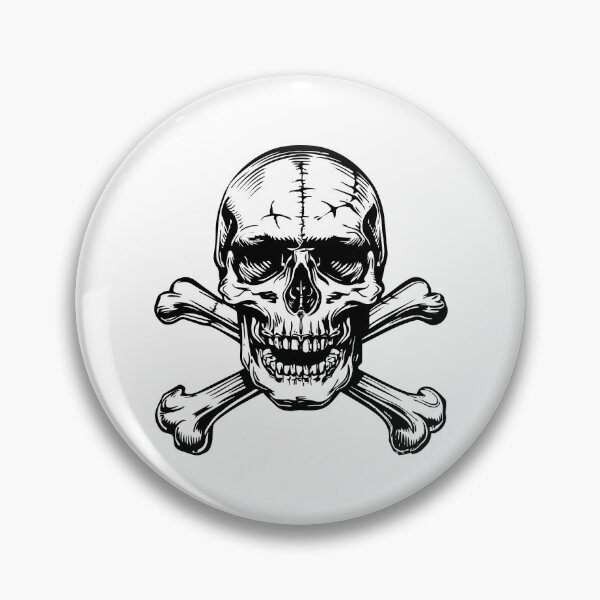 Item preview, Skull and Crossbones Illustration – Bold Black and White Pirate Tattoo Art designed and sold by inkoutninja.