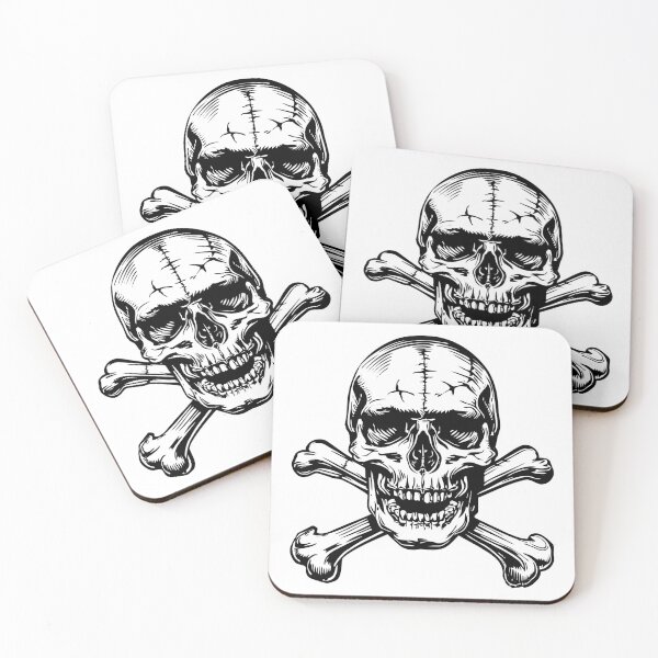 Item preview, Skull and Crossbones Illustration – Bold Black and White Pirate Tattoo Art designed and sold by inkoutninja.