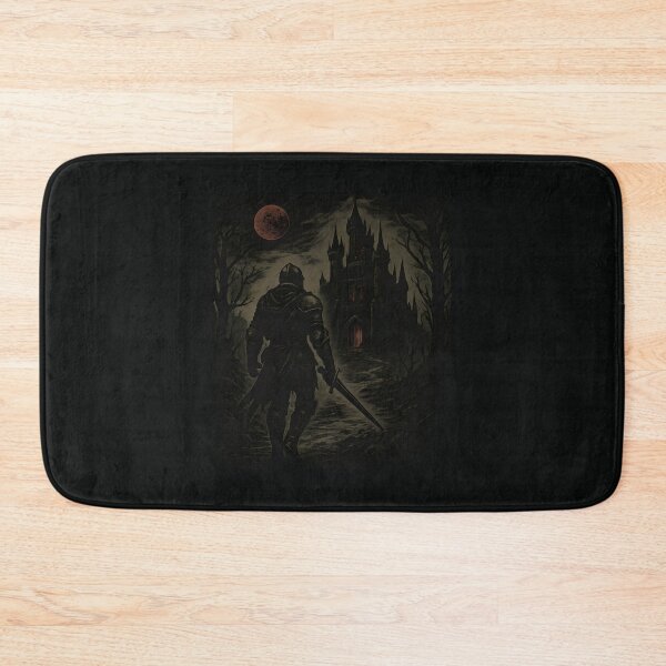 Artikelvorschau, Dark Fantasy Knight Art, Gepanzerter Soldat auf dem Weg zum ominösen Schloss, Gothic Wanddekoration entworfen und verkauft von frozencoco.