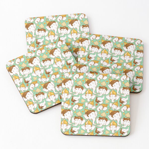 Item preview, Ganesha Faces - Green designed and sold by TOOTIFROOTI merch.