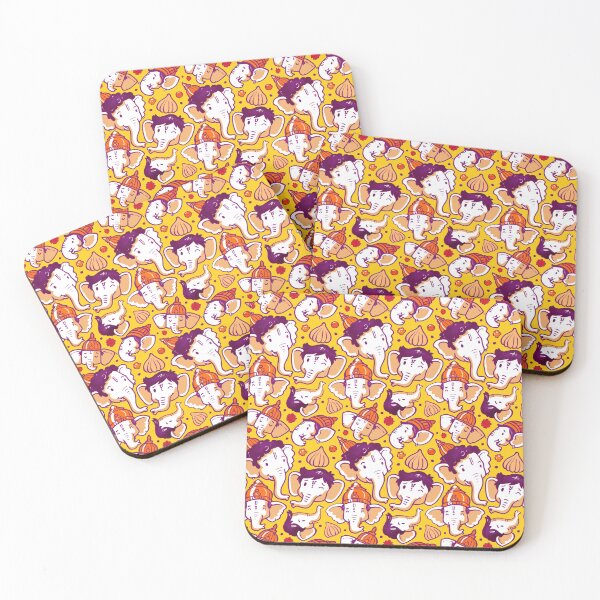 Item preview, Ganesha Faces - Yellow designed and sold by TOOTIFROOTI merch.
