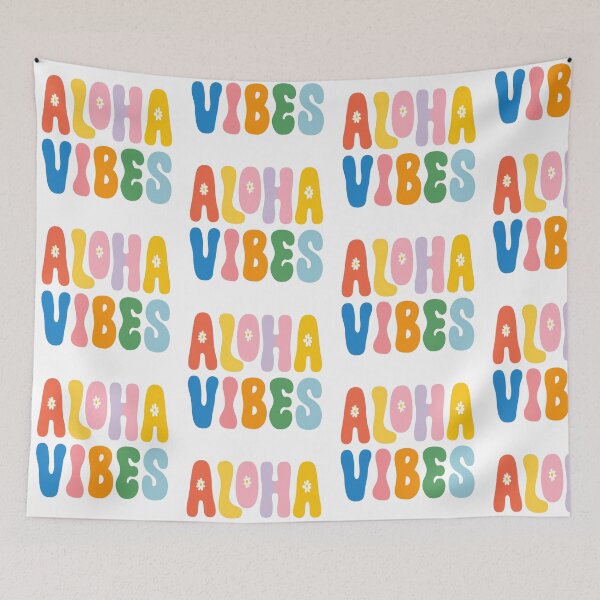 Item preview, Colorful “Aloha Vibes” Quote – Tropical Summer Typography Design designed and sold by BobaBunny76.