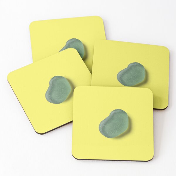 Item preview, Green seaglass on yellow designed and sold by mari tishina.