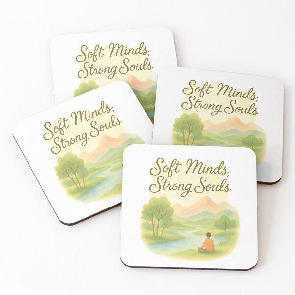 Item preview, Mindfulness Nature Quote – Soft Minds Strong Souls Peaceful River Art designed and sold by Dream Vibe.