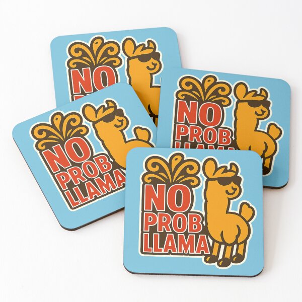 Item preview, No Prob-Llama – Funny Llama Pun Illustration Cute Animal Humor Graphic designed and sold by AnTartstudios.