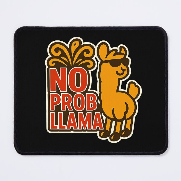 Item preview, No Prob-Llama – Funny Llama Pun Illustration Cute Animal Humor Graphic designed and sold by AnTartstudios.