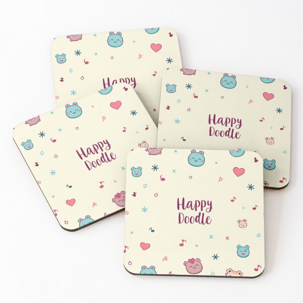 Item preview, Happy Cute Doodle Cartoon Pattern designed and sold by ArtsAmaze.